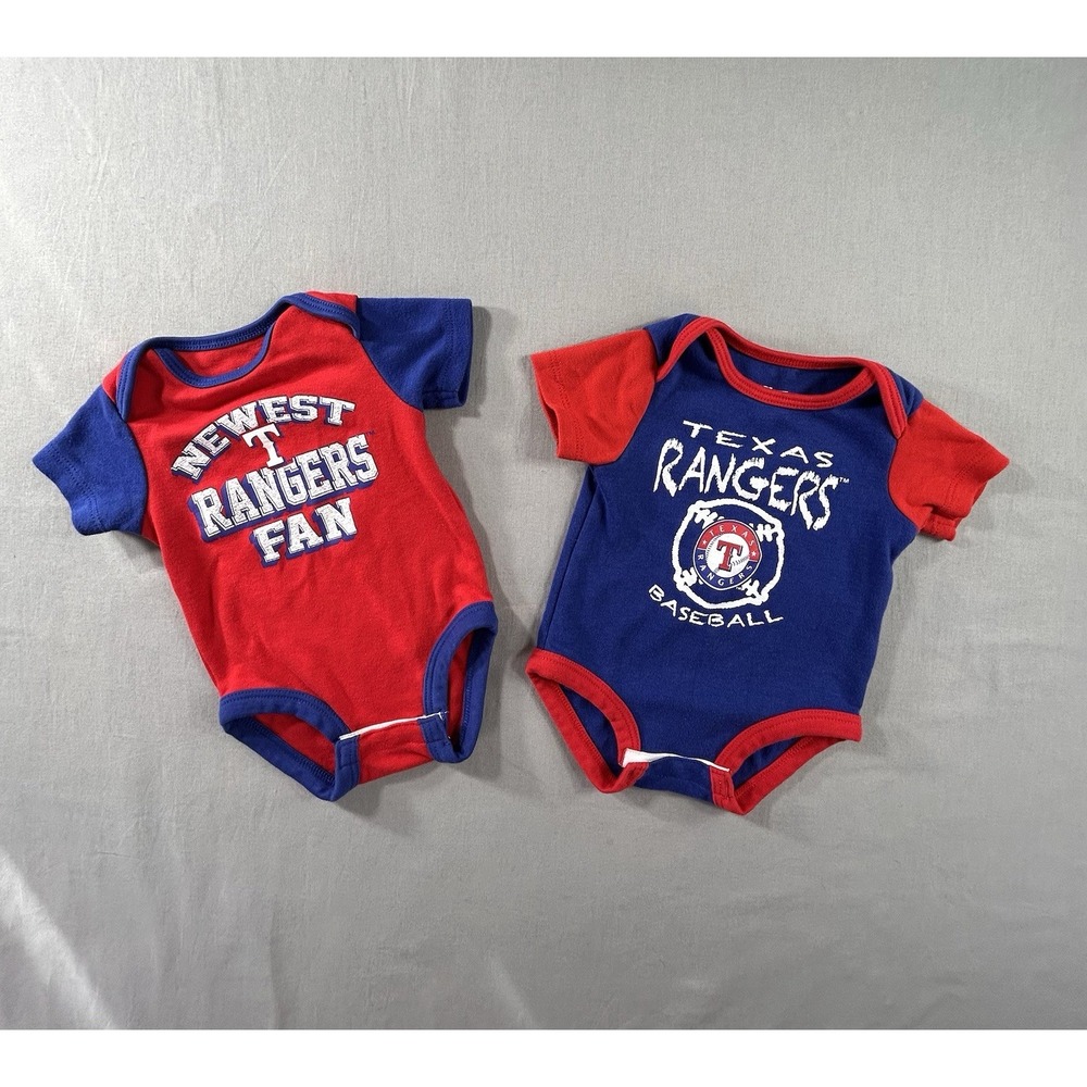 MLB Texas Rangers One‎ Piece Infant 0-3 Lot of 2 Month Baseball Fan Team wear